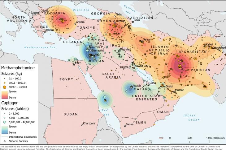 Middle East Captagon Map 